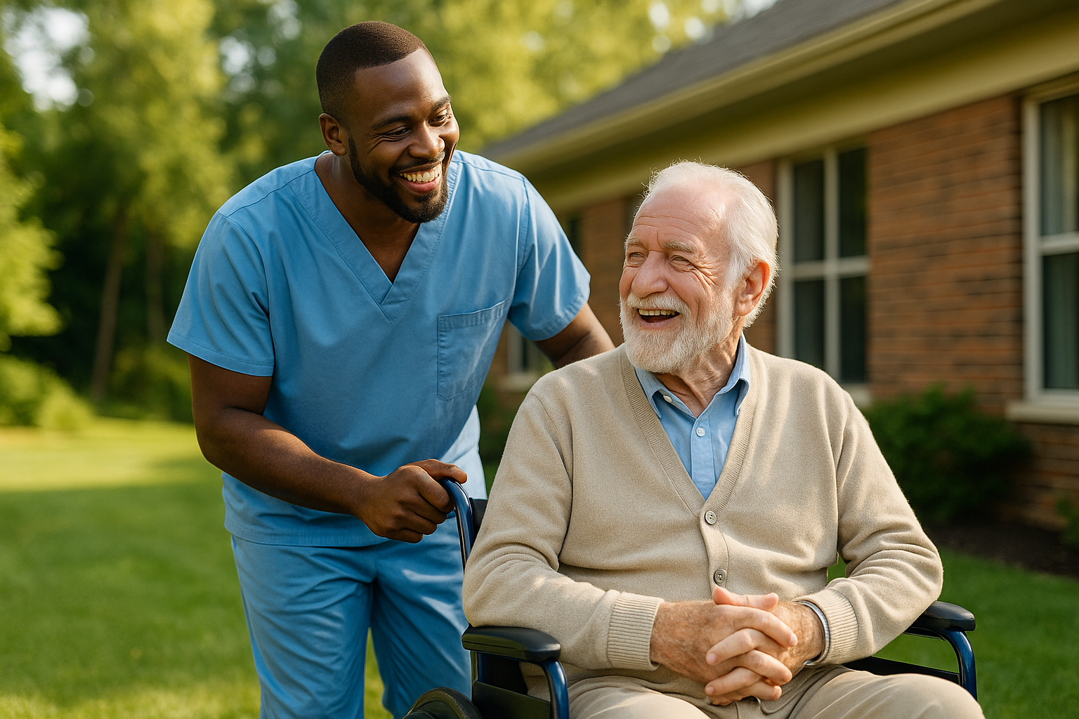 Residents and caregivers at Creekside Healthcare Center