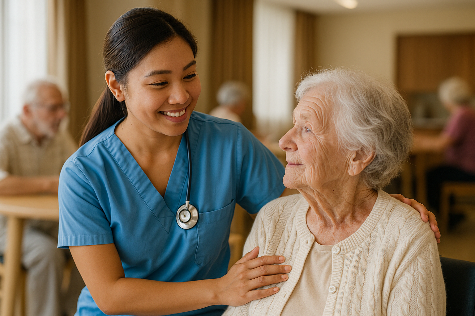 Residents and caregivers at La Crescenta Healthcare